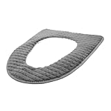 BUGUUYO 1Stk Toilettenwärmer-Pad reißverschluss heizpad heizmatte heizteppich Heating Pads heitzkissen Bidet Gel Tank waschbares Toilettensitzkissen Dicke Toilettensitzauflage Flanell Grey