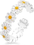 Daisy Blumen Ring 925 Sterling Silber Stapelbare Fingerring Für Frauen Mädchen Charme Schmuck
