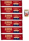 Barilla Al Bronzo Spaghetti N.305 6x500g – 3 kg Vorratspack, extraraue Bronze-Textur für maximalen Saucenhalt, al dente in 11 Min., 100% Hartweizengrieß – aus Italien + Italian Gourmet polpa
