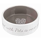 TRIXIE 25053 Napf Pet's Home, Keramik, 0,3 l/ø 12 cm, Creme/Taupe
