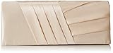 Damara Schräge Falten Satin Elegant Party Hochzeit Abendtasche Kettentasche Schultertasche, Champagner