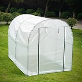 ZPVXRVQ Tragbares Gewächshaus für Gartenpflanzen, Bogengewächshaus, mit PE-Folie, begehbarer Tunnelgewächshaus, 200 x 250 x 200 cm