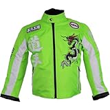 MDM Kinder Motorradjacke in Neon Grün (L)