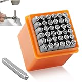 37 Stück Schlagzahlen Alphabet Set, 3mm Schlagzahlen Alphabet A-Z und Zahlen 0-9, Metall Schlagstempel, Schlagstempel-Set aus Gehärtetem Stahl für Stempeln von Metall Kunststoff Holz Leder DIY