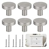 Wekuw 6 Stücke Möbelknopf (Silber) Schrankknöpfe Griffe für Küchenschränke Schrank Knöpfe Knöpfe Kommode Möbelknopf Schubladenknöpfe Türknöpfe Geeignet für Schreibtischschubladenschränke