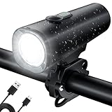 LED Fahrradlicht Vorne USB Aufladbar 2600mAh Akku, Fahrradlampe Vorne mit 60/30 LUX 2 Leuchtmodi, StVZO Zugelassenes und Blendfreies Design Fahrradbeleuchtung, IPX5 Wasserdicht für Radfahren