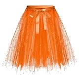 Generisch Tüllrock Damen Tütü Karneval, Karneval Kostüm Damen Tüllrock, 50er Karneval Tutu Röcke Rave Rock Petticoat Mehrfarbig Tanzkleid Rockabilly Jahre Retro Tutu Cosplay