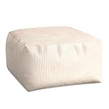 DreamRoots Pouf Hocker Comfort 70x70x40cm - Couch Hocker - Pouf Cord - Hocker Wohnzimmer - Fußhocker Für Sessel - Hocker Sofa - Sitz Poof - Fußablage Hocker - Sessel Hocker - Pouf Sitzsack