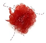 Allsorts Fascinator für Damen, Chiffon, Haarnadel für Hochzeiten, Rennen, Royal Ascot Derby Day, Haarspange (rot)