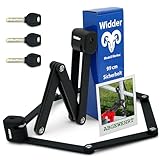Widder Extrem sicheres Faltschloss Fahrrad [Titan-Stahl Level 15] - Fahrradschloss hohe Sicherheit 99cm lang mit Schlüssel [3x] & Halterung - Gliederschloss als E Bike Lock Scooter Schloss & Fahrrad
