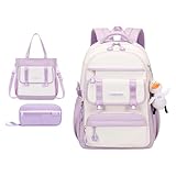 Rucksack Damen Schultasche Damenrucksack Modern Leicht Schulsachen Schulranzen Jungen Mädchen 10 Jahre Schultaschen 5 Klasse Coole Sachen Für Teenager Schulrucksack 1. Schoolbag Vorschule Schwarz