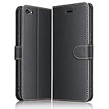 ELESNOW Hülle für iPhone 6 Plus / 6s Plus, Premium Leder Klappbar Wallet Schutzhülle Tasche Handyhülle mit [Magnetisch, Kartenfach, Standfunktion] für Apple iPhone 6 Plus / 6s Plus (Schwarz)