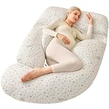 HUHJYUGE Seitenschläferkissen, Lagerungskissen Schwangere, G-förmiges Schwangerschaftskissen, Ganzkörperkissen für Schwangere, Unterstützung für Bauch, Rücken, Hüften und Beine (B)