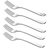 Tafelgabeln aus Edelstahl, hochglanzpoliert, 6 Stück, für Salate, Nudeln, Steak, Fisch, Huhn, Schweinefleisch und andere Speisen