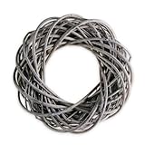Kleiner Weiden-Kranz Grau 20 cm zum DIY Basteln - Holz-Kranz als Rohling für Sommer Wandkranz oder Outdoor Frühling Haustür - Deko für Herbst, Weihnachten, Tischdeko