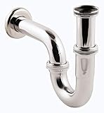 HandWerk Siphon für Waschtisch | Röhrengeruchsverschluss in 1 1/4 x Ø 32 mm | Geruchsverschluss für Waschbecken | Höhenverstellbar | Mit Wandrosette | Metall | Chrom | 22118 4