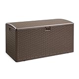Amazon Basics Box zur Aufbewahrung und Organisation für den Außenbereich, Terrasse, 375 l, braun