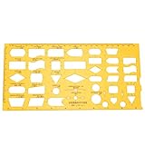 Messwerkzeug Messschablonen, Multifunktionsarchitektur Schablonenzeichnungen Zeichenschablonen Hohlgeometrisches Lineal für das Büro Schulgebäude Studieren Technisches Zeichnen [4351]