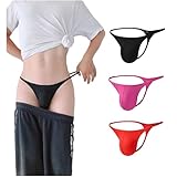 CELESTIX Nahtlose Tanga-Unterwäsche für Herren, 3er-Pack – ultraweicher Nylon-G-String mit T-Rücken für Komfort und Unterstützung, sexy Low Rise Slips, Schwarz/Rosa/Rot (M)