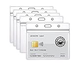 5x Ausweishülle ZIP Kartenhalter horizontal wasserdicht Karten Schutzhülle ID-Kartenhalter für Namensschilder und Ausweise flexibel 0,80mm stark transparent