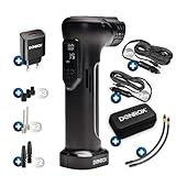 DONROX Ride A922 Komplett-Paket - Tragbare Kompressor-Autoreifenpumpe + Inklusive Ersatzteilset, Ladegerät & 12V Kabel (6m)