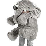 AURWEL XXL Elefant Kuscheltier 60cm, Weiches Elefant Spielzeug & Plüschtier, Großes Stofftier für Kinderzimmer-Deko, Einfach zu Reinigen Familie, Freunde und Tierliebhaber（Grau）