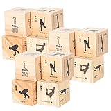 Garneck Digitales Fitness Würfelspiel – 3 Sätze Yoga- Und Meditationswürfel Aus Holz Für Und - Ideale Trainingshilfe Und Lustiges Für Aktive Lebensstile