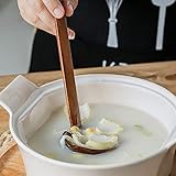 Yechiry Suppenlöffel- und Schaumlöffel-Set aus Holz, Ideal für Nudeln mit Langem Griff, Rutschfestes Klassisches Küchenwerkzeug, Praktisch Zur Aufbewahrung, Praktisch für Zuhause und Restaurant