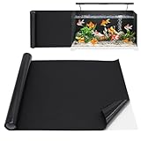 SEMGABO Aquarium Rückwandfolie Schwarz Statisch Haftender, 50x200cm Aquarium Hintergrund Generisch, Aquarium Hintergrundfolie, Aquarium-Aufkleber-Hintergrund für Aquarien