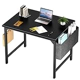 Sweetcrispy Computer-Schreibtisch, Kleiner Büro-Schreibtisch, 79 cm, Schreibtisch, Heimbüro-Schreibtisch, Kleiner Raum, Schreibtisch, Arbeitstisch mit Aufbewahrungstasche und Eisenhaken, Schlafzimmer