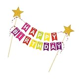 Happy Birthday Tortendeko,Tortenaufleger Geburtstag Kuchen Cake Topper Bunting,Regenbogen Dekorationen,Cake Toppers,Kuchendekoration,für Kinder Mädchen Geburtstagsfeier Dekoration​
