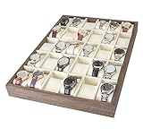 Uhrenbox, Uhrenetui, Uhrenständer, Uhrenbeweger, Uhrendisplay-Organizer, Holz, 30 Fächer, Uhrentablett, Organizer-Box, stapelbar, Schmuckhalter, Aufbewahrungsdisplay, Uhrenrolle, Uhrenhalter