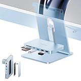 PULWTOP iMac Zubehör für iMac 24' 2021/2023/2024, USB C Hub für iMac M1/M3/M4 & Studio Display 27 Zoll, iMac USB HUB mit USB A/C 10 Gbit/s, SD/TF, M.2 SSD Case (SSD Nicht enthalten), iMac Adapter Blau