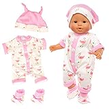 Miunana Kleidung Bekleidung Outfits für Baby Puppen, Puppenkleidung 35-43 cm, Overall Hut Socke für Baby Little Puppen