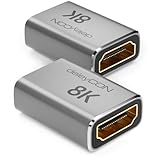 deleyCON 2 Stück 8K HDMI 2.1 Kupplung (48G, Ultra Highspeed) Adapter Verbinder 8K@60Hz 4K@120Hz 2K@144Hz/165Hz eARC HDCP 2.3/2.2 DTS:X für HDR Dolby Atmos TV PS5 Xbox Soundbar Monitor