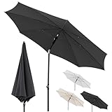 Doppler Sonnenschirm für den Garten Rethink 200cm in Dunkelgrau - Runder Sonnenschirm für Balkon & Terrasse - Nachhaltiger Schirm aus 100% recyceltem Polyestergewebe - Balkonsonnenschirm mit Hülle