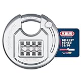 ABUS Vorhängeschloss Diskus Combo 29/70 - Zahlenschloss mit 4-stelligem Zahlencode für hohe Sicherheit - für innen und außen - Schlosskörper aus Edelstahl