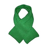Generisch Handgestrickter Wollschal, Patentmuster, Kräftige Farben, Länge 180 cm Breite 27 cm, Dick, Kuschelig, Weich, Warm, Hochwertig, Einzelstück, Unisex, Schurwolle (Dunkelgrün)