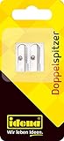 Idena 520051 - Doppelanspitzer aus Metall, Keilform, für dünne und dicke Stifte, 1 Stück