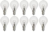 10 x Tropfen Glühbirnen 40W E14 klar Glühlampen 40 Watt Leuchtmittel Kugel P45 warmweiß 2700K DIMMBAR (Tropfen E14, 40W)