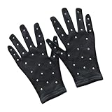 BESTYASH Eiskunstlauf Handschuhe mit Strasssteinen Damen und Mädchen Performance Handschuhe für Bühne und Tanz Komfortabel Langlebig Schwarz S