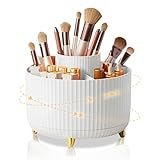 FYGAIN 360° drehbarer Make-up-Organizer, drehbarer Make-up-Pinselhalter mit 5 Fächern für Hautpflege, Parfums, Kosmetik, Badezimmer, Schlafzimmer, Schreibwarenaufbewahrung