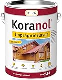 Koranol® Imprägnierlasur - ideal für Nadelholz, z.B. Holzhäuser, Außenverkleidungen, hochwertige Zäune (Silbergrau, 2,5 Liter)