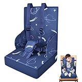 Aufun Sitzerhöhung Stuhl, Abwaschbar Boostersitz Kind, Reisehochstuhl für Babys und Kleinkinder, Sitzerhöhung Stuhl Kind, Flexible Boostersitz für zuhause und unterwegs (Blau)