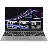 15.6'' Laptop Computer,16GB DDR4 1TB SSD,Quad-Core Celeron N5095 CPU(Bis zu 2.9GHz),Student/Business Laptop mit 1080P FHD Display,44WH Akku,2.4/5G WiFi,BT 4.2,Hintergrundbeleuchtete Tastatur (Silber)