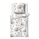 fleuresse Mako-Satin Bettwäsche Bed Art S Nottingham Silber 1 Bettbezug 200 x 200 cm + 2 Kissenbezüge 80 x 80 cm