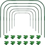 6 x Pflanztunnel, 86 x 110 cm Gartenreifen für Reihenabdeckung, Rostfreier Stahl Tunnelbögen mit Kunststoffbeschichtung, Gewächshaus-Reifen für Pflanzenabdeckung, Durchmesser 11 mm