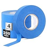 WUFANC Malerkrepp 24mm x 50m, 4 Rolle Blau Maler Kreppband, Abklebeband Maler Leicht zu Entfernen, Keine Rückstände, Malerband Eignet Starke Haftung, für Maler und Renovierung Sarbeiten