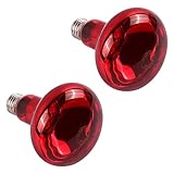 NAVESO Reptilien Rotlichtlampe, 2 Stück Infrarot Wärmestrahler Tiere, 100W Langlebige Infrarotlampe Wärmelampe Birne, E27 Base Heizlampe Terrarium Rot für Reptilien Schildkröten Hühner Amphibien