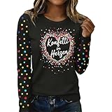 Konfetti Im Herzen Langarmshirt Karneval Kostüm Langarm Rundhals T-Shirt Kölner Jeck Kölle Alaaf Oberteil Top Festival Outfit Köln Konfetti Blusen Tunika Faschingskostüm
